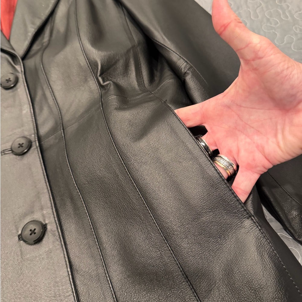 PRICE DROP TONIGHT ONLY
 Worthington Genuine Leather Blazer – Black - Picture 4 of 14